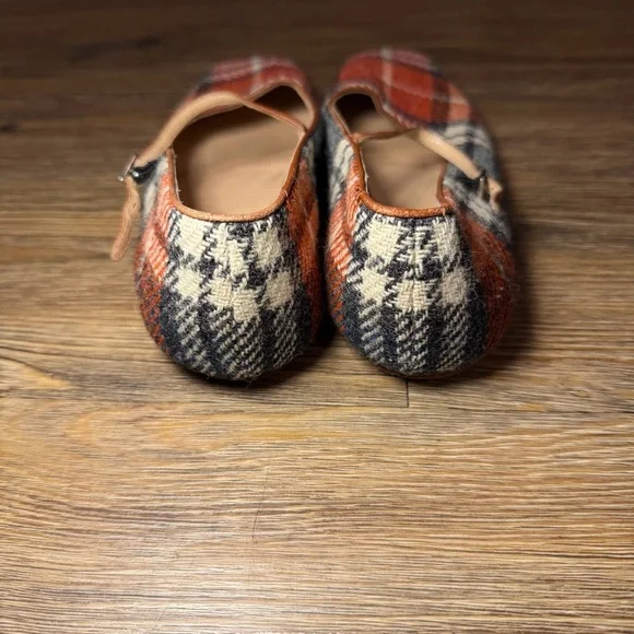Kate Spade Plaid Mary Jane Flats Leather Trim 9.5 - Picture 7 of 12